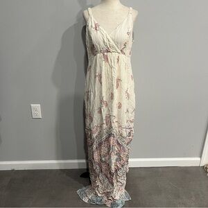 Seraphine Floral Maxi Dress in Cream and Pink Size 8 Maternity Paisley Print